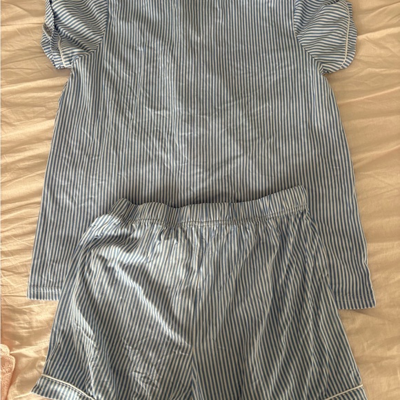 Blue Striped Short Sleeve Pajama Set - Picture 2 of 2